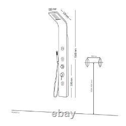 007 Stainless Shower Column Glossy Chrome 4 Function Waterfall L20xP53xH150