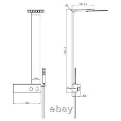 015 Brushed Stainless Steel 2 Function Stainless Top Shower Column L40xP42xH120