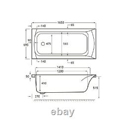 12 JET CARRON DELTA 1650 x 700 WHIRLPOOL SPA BATH