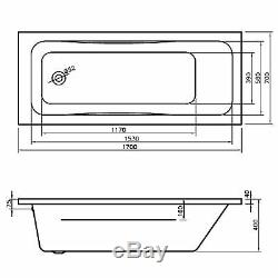 12 JET OCEANA MIA 1600 x 700mm WHIRLPOOL SPA BATH NEW SLIMSTYLE JETS