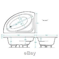 12 Jet Trojan Orlando Rh Corner Whirlpool Spa Bath Including Panel