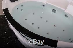 1500mm 20 Jet Whirlpool Bath Shower Air Spa Jacuzzi Massage Corner 2 person tub