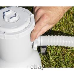 15ft Round Garden Swimming Pool & Pump 84cm Deep Kids Paddling Grey Rattan