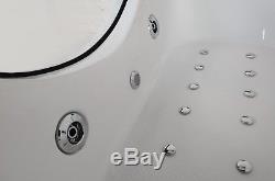 1600mm Whirlpool Bath Shower 16 JET Jacuzzi Straight Bathtub Spa Heater + Light