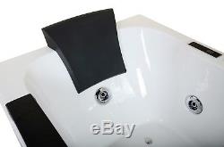 1600mm x 850m Whirlpool Bath 16 JET Jacuzzi Straight Tub Spa Heater Light Shower