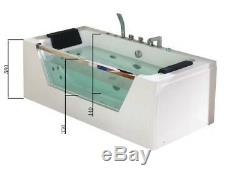 1690mm 22 JET Whirlpool Bath Shower Spa Jacuzzi Straight 2 person Double