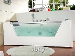 1690mm 22 JET Whirlpool Bath Shower Spa Jacuzzi Straight 2 person Double Bath