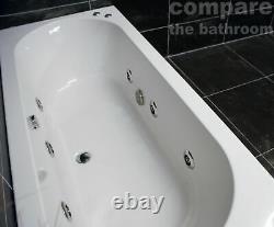 1700 × 750mm Double Ended Center Tap Hole Whirlpool Bath Reinforced Made in UK