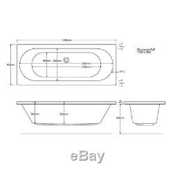 1700 X 700mm 12 CHROME LARGE JET WHIRLPOOL SPA DOUBLE ENDED BATH