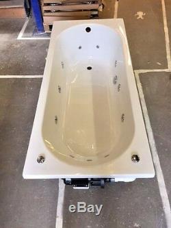1700 x 700 mm Whirlpool Bath Single Ended Square 11 Jets LED Light Jacuzzi Style