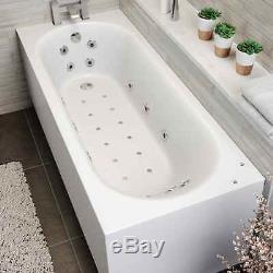 1700 x 700mm Whirlpool Bath Straight Single Ended Curved Airspa 26 Jets Jacuzzi