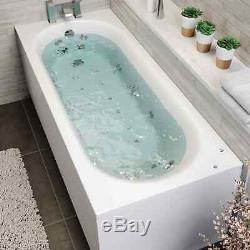 1700 x 700mm Whirlpool Bath Straight Single Ended Curved Airspa 26 Jets Jacuzzi