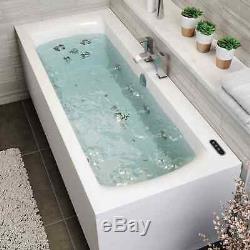 1700 x 750mm Whirlpool Bath Double Ended Square 34 Jets LED Lighting Ozonator