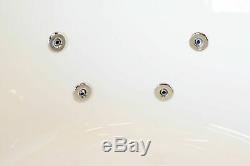 1700 x 750mm Whirlpool Bath Double Ended Square 34 Jets LED Lighting Ozonator