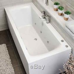1700 x 750mm Whirlpool Bath Straight Double Ended Square 6 Jets Jacuzzi Style