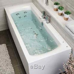 1700 x 750mm Whirlpool Bath Straight Double Ended Square Airspa 26 Jets Jacuzzi