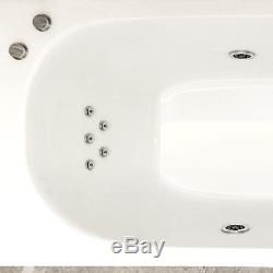 1700mm P Shaped Whirlpool Shower Bath With 9 Jet Screen Panel Right hand