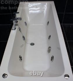 1700mm x 700mm Double Ended Square Bath with 6 Jet or 11 Jet Whirlpool