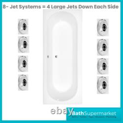 1700mm x 700mm Round Double Ended Bath-Whirlpool Jet System