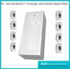 1700mm x 750mm Square Single Ended Bath whirlpool Jet System -light Option