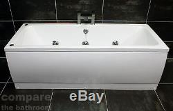1800 x 800mm Double Ended Square Whirlpool Bath + 6 Jet Spa Whirlpool Jacuzzi