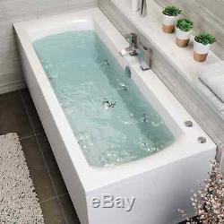 1800 x 800mm Whirlpool Bath Straight Double Ended Square 6 Jets Jacuzzi Style