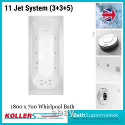1800mm x 700mm Round Single Ended Bath whirlpool Jet System -light Option