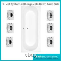 1800mm x 800mm Round Double Ended Bath-Whirlpool Jet System-Light