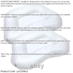 2 PACK 50x35cm Inflatable Hot Tub Cushion Waterproof Comfort Seat Boost Support