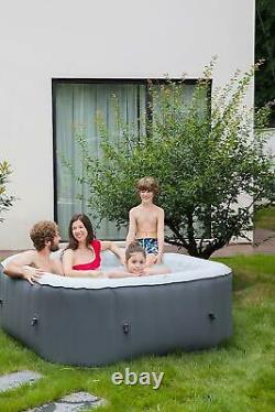 2021 Mspa Lite Square 4 Bather Portable Inflatable Hot Tub Spa Jacuzzi Bubble UK