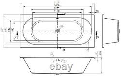 24 Jet Hydrotherapy Whirlpool/Airspa system OTLEY 1800x800 Double Ended Bath