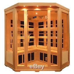 3 (three) Person Indoor Corner Infrared Indoor Sauna With Carbon Heaters