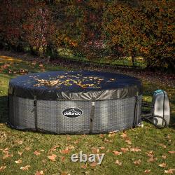 4-6 Person Inflatable Hot Tub & Smart Pump Rattan Effect Outdoor Garden Party