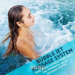 4-6 Person Rattan Effect Inflatable Hot Tub Spa Outdoor Jacuzzi Smart Pump DL9