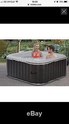 4 Person Heated Hot Tub Jacuzzi Massage Spa Portable Inflatable Square Pool Bath
