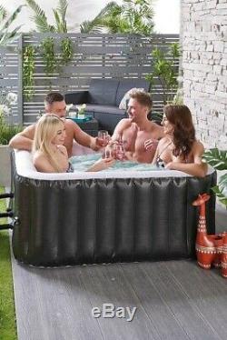 4 Person Inflatable Aqua Spa Hot Tub Jacuzzi 780L Square Hottub Garden Party 537