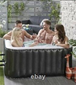 4 Person Inflatable Jacuzzi Hot Tub Spa Bubbles Square Free Delivery