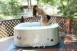 4 Person SQUARE Inflatable Hot Tub Portable Jacuzzi Bubble Spa