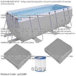 4x2m Premium Garden Swimming Pool Pump & Accessories Set 99cm Deep Kids Paddling