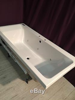6 JET 1700x750mm WHIRLPOOL SPA BATH DOUBLE ENDED SILVER