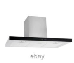 90cm Box Hood Stainless Steel with Black Glass Panel UBBOXTC90