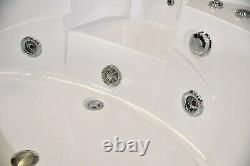 AMALFI WHIRLPOOL CORNER BATH-JACUZZI JETS-LED LIGHTS-1520mm x 1520mm-RRP £1999