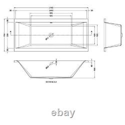 ASSELBY Hydrotherapy System 24Jet 1700x750 Double Ended Bath with Colour Light