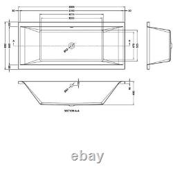 ASSELBY Hydrotherapy System 24Jet 1800x800 Double Ended Bath with Colour Light