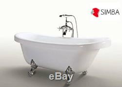 Acrylic Vintage Freestanding Bathroom Margherita Roll Top Bath Tub