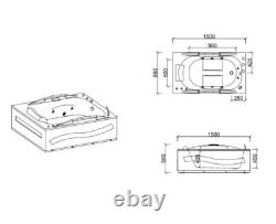 Aqualusso Atlanta Deluxe 1500mm x 850mm Small Whirlpool Bath & Air Spa Baths