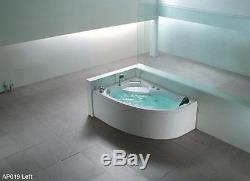 Aquaplus Whirlpool Spa Corner Bath 1500mm x 1000mm with Taps Waste Panel Jacuzzi