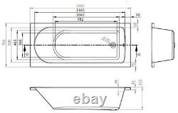 BARMBY Hydrotherapy System 24 Jet 1600x700 Single Ended Bath with Colour Light