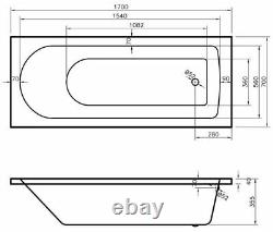 BARMBY Hydrotherapy Whirlpool/Airspa system 24 Jet 1700x700 Single Ended Bath