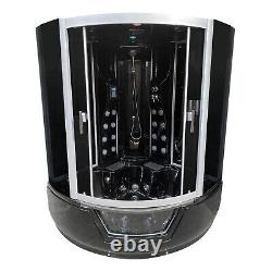 BATHTUB SPA WHIRLPOOL SHOWER 150x150x h225 HOT TUB Black Montecarl CHROMOTHERAPY